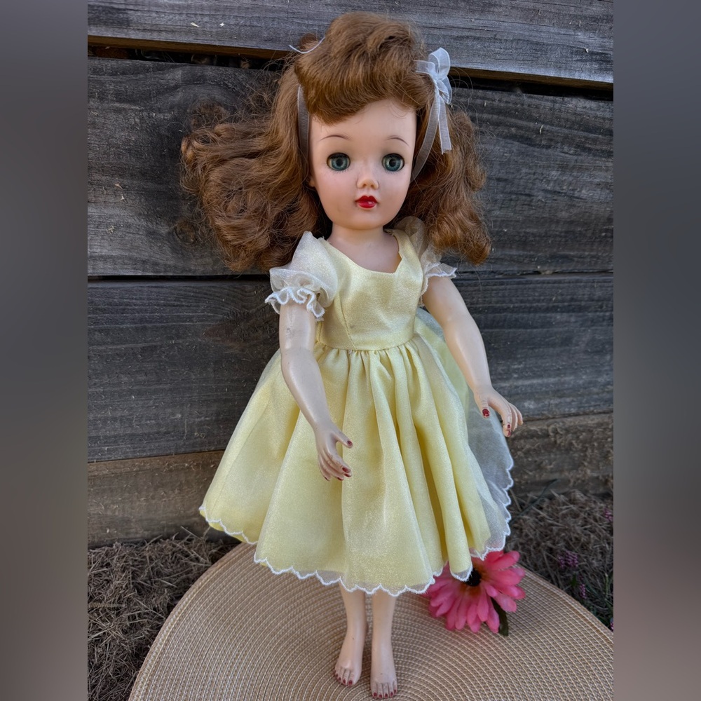 Revlon Vintage Doll in Yellow Dress with Brown Hair